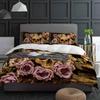Skull Rose Wooden Retro Bedding Set 3pcs Boys Girls Duvet Cover Pillowcase Kids Adult Quilt Cover Double Bed Set Home Textile
