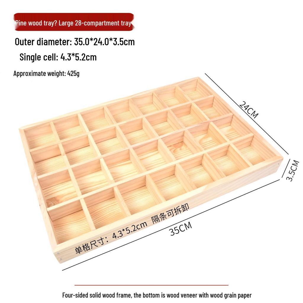 Japanese Style Solid Pine Wood Jewelry Display Tray