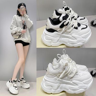 Couple Dad Shoes Women's Platform Muffin Shoes Heightening Sneakers
