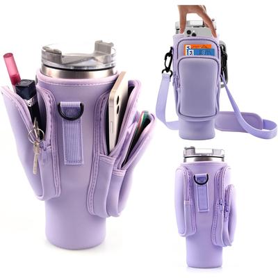 A Water Bottle Storage Bag with a Phone Pocket, Suitable for 40/30-ounce Stainless Steel Cups.