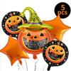 Halloween Balloons Party Decoration Supplies  5PCS Halloween Mylar Foil Pumpkins Balloons For Halloween Party Decorations Supplies