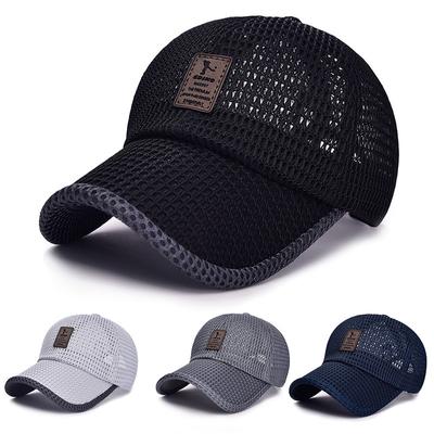 Casquette de baseball en maille d'été pour hommes, casquettes respirantes réglables pour hommes et femmes en plein air