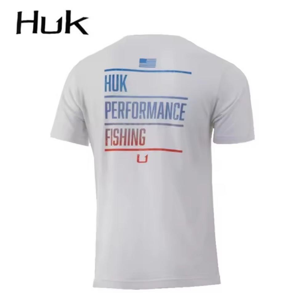 HUK Men's Short-Sleeve Breathable Quick-Dry Sun Protection Fishing Suit, Taiwan Fishing, Sea Fishing, Boat Fishing, Fishing Clothing