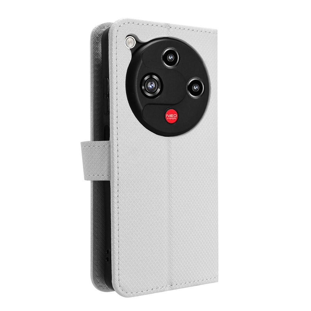 For ZTE nubia Focus 2 5G Leather Wallet Case with Strap Diamond Texture Phone Cover