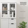 Tall Bathroom Cabinet, 4 Doors, 2 Drawers, 60 x 30 x 170 cm, White