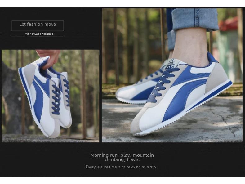 Men's Retro Low-Top Leather Running Shoes - Casual Fashion Sneakers for Spring and Autumn
