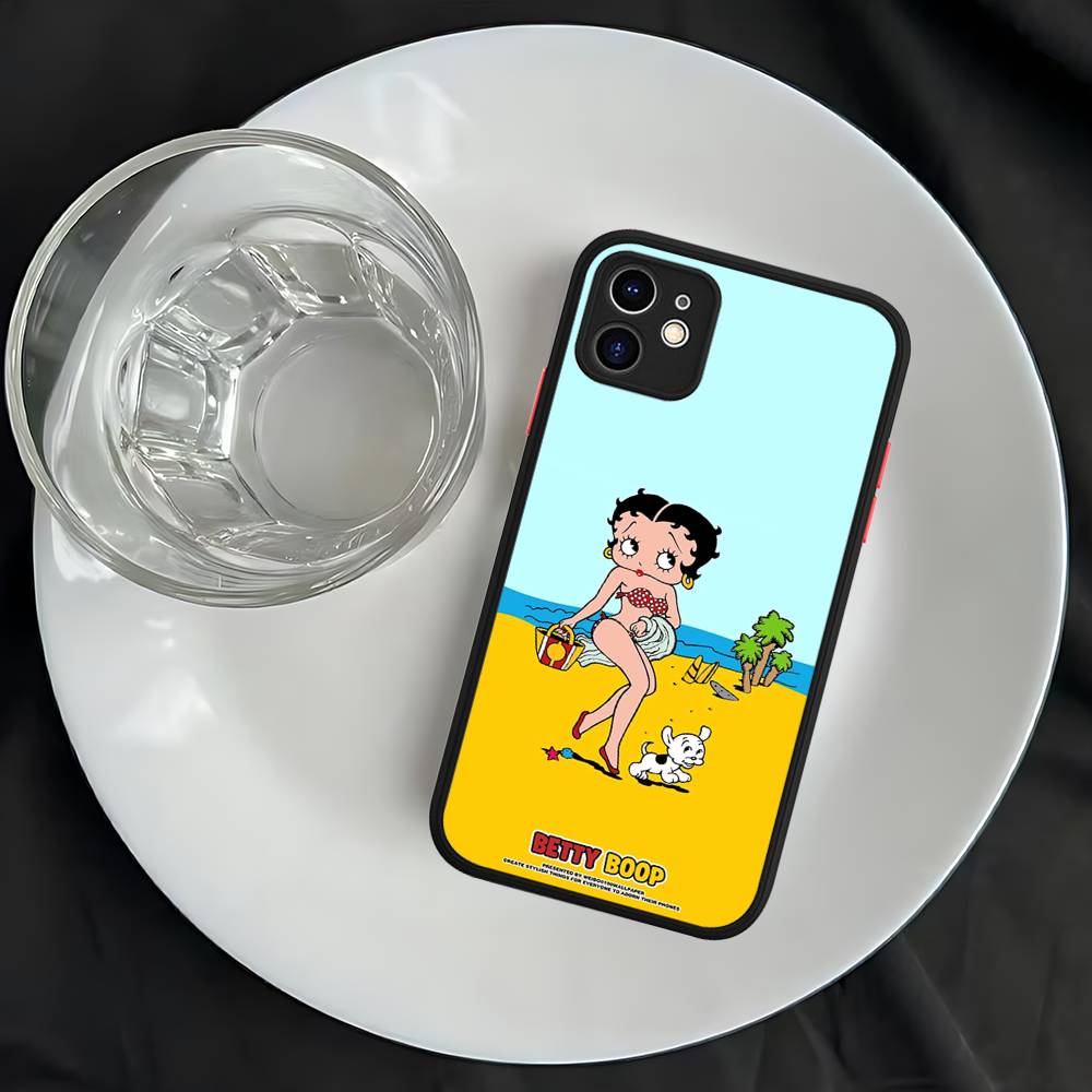 B-Betty Cute B-Boop Phone Case For iPhone 11 12 13 14 15 16 Pro Plus X XS MAX Matte Bumper Shockproof Cover