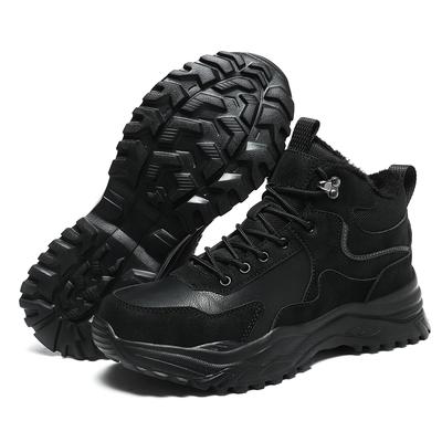 Winterstiefel Herren 2024 Neue Outdoor Wanderschuhe Warmer Plüsch Rutschfest Knöchelstiefel Große Größe 39-47 Wandern Herrenschuhe