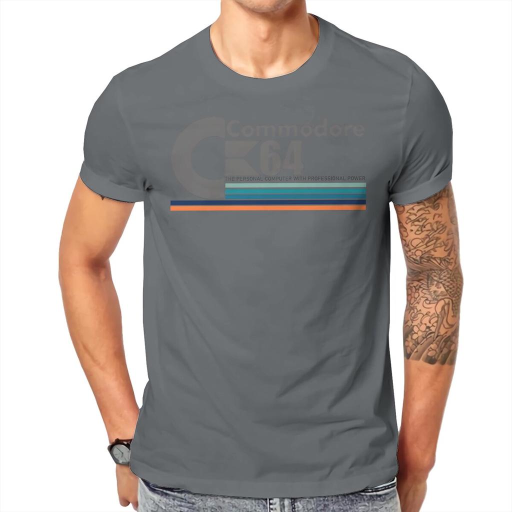 Commodore 64 T-Shirt Grafik Unisex Oberteile Vintage Sommer Baumwolle Kurzarm T-Shirt