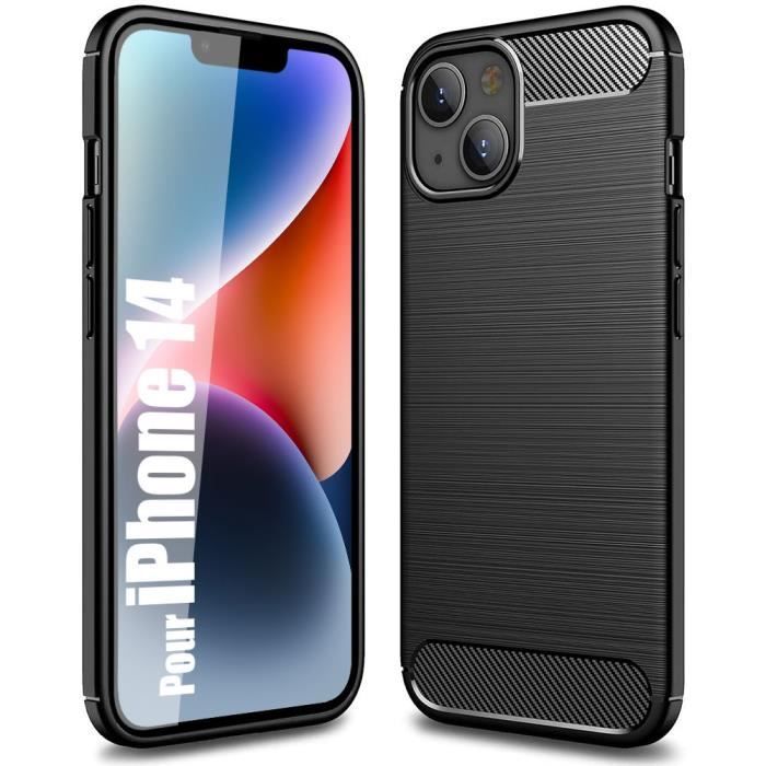 Coque de protection - Silicone - iPhone 14 - Matte Noir Chic - Souple - Accès complet aux fonctions