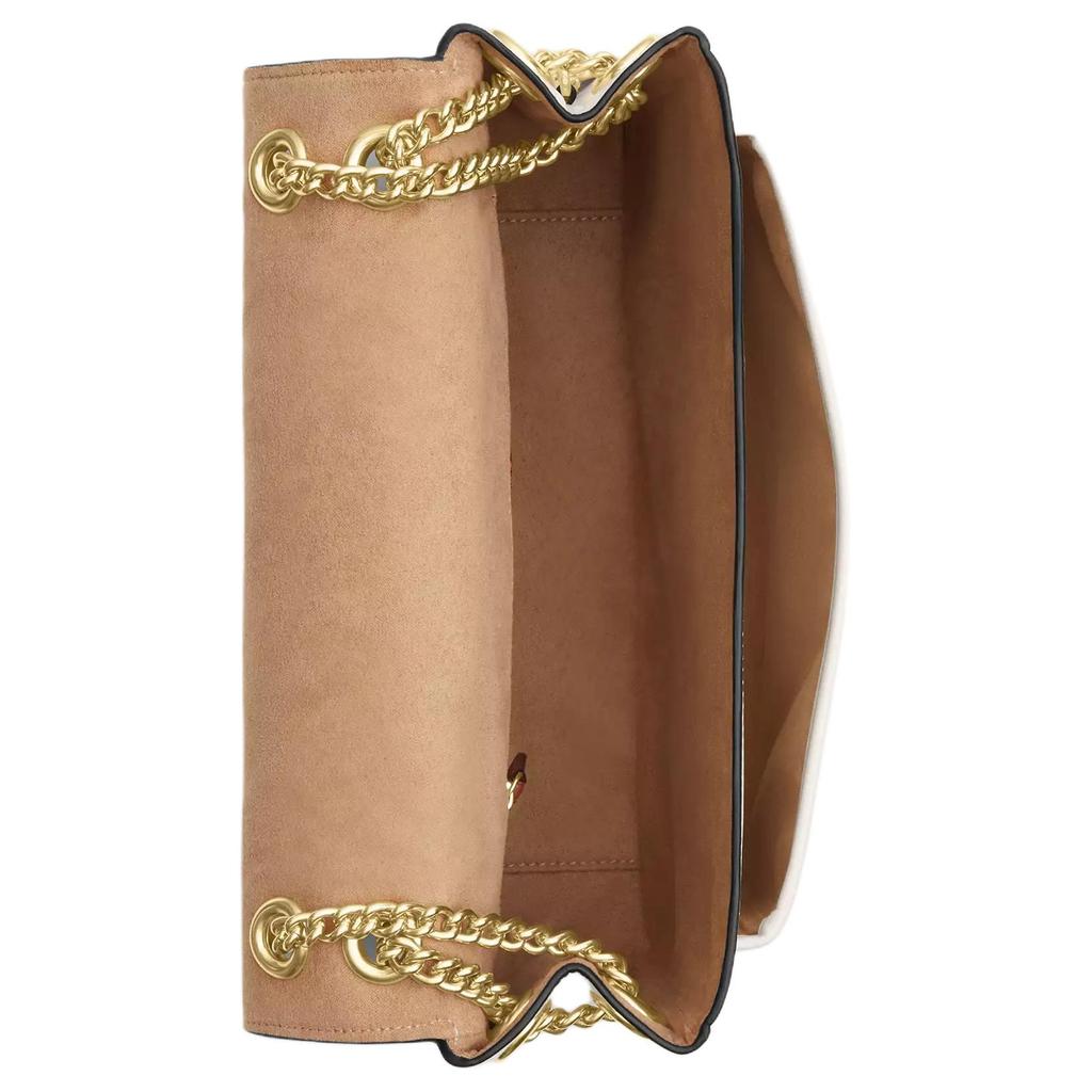 Coach Elodie 29 Gold Logo Leather Shoulder Crossbody Bag Large Women Bags Chalk-White CCF09-IMCHK