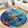 1pc Sea Turtle Chair Carpet for Office Non-Slip, Machine Washable Rug for Office, Room - Holiday Decor, Machine Made Yy251016142