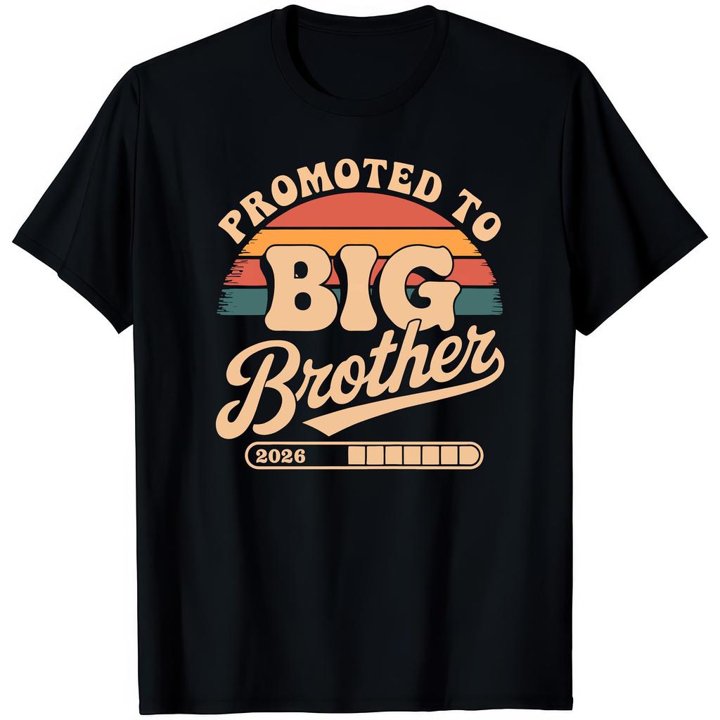 Zum großen Bruder 2026 befördert Grafik 100% Baumwolle Unisex Rundhals-Shirt 2026 Sommer Neu Unisex Damenmode Y2k Kurzarm-T-Shirt