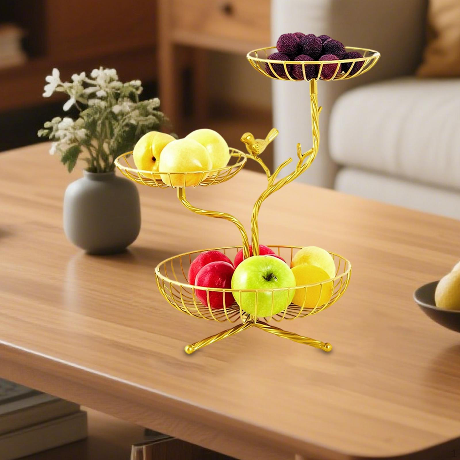 

3 Tier Fruit Basket Holder Tiered snack Display Stand, Container Table Centerpiece Decorative