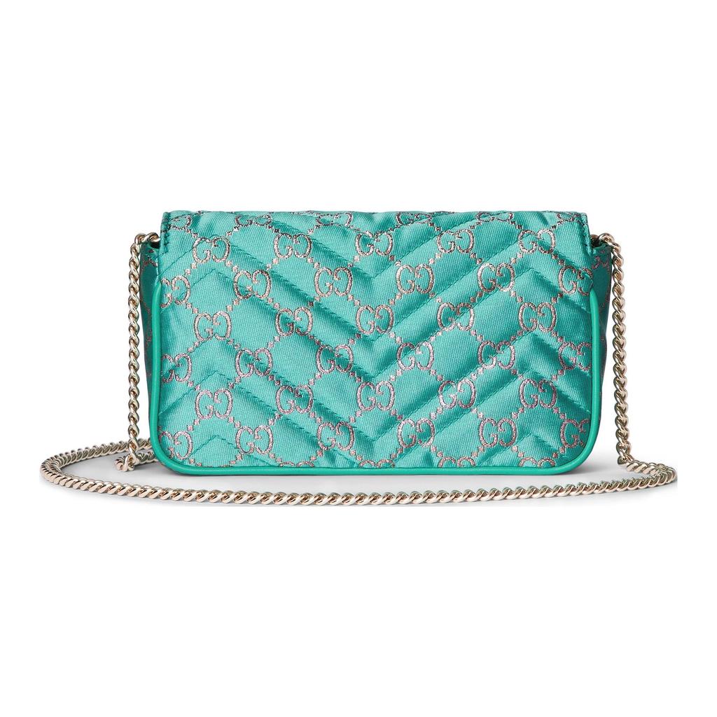 GUCCI GG Marmont Canvas Shoulder Bag Extra Mini Women's Light Blue 476433-2ABNC-8080