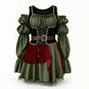 Off-Shoulder Pirate Dress Puff Sleeve with Belt Layered for Cosplay, Women