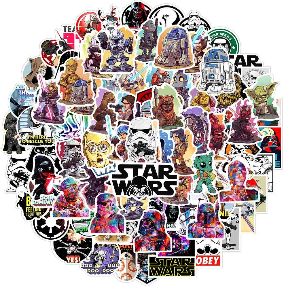 50PCS Stylish Star Wars Animation Design Decal DIY Diary Laptop Luggage Skateboard Graffiti Decals Fun for Kid Playthings