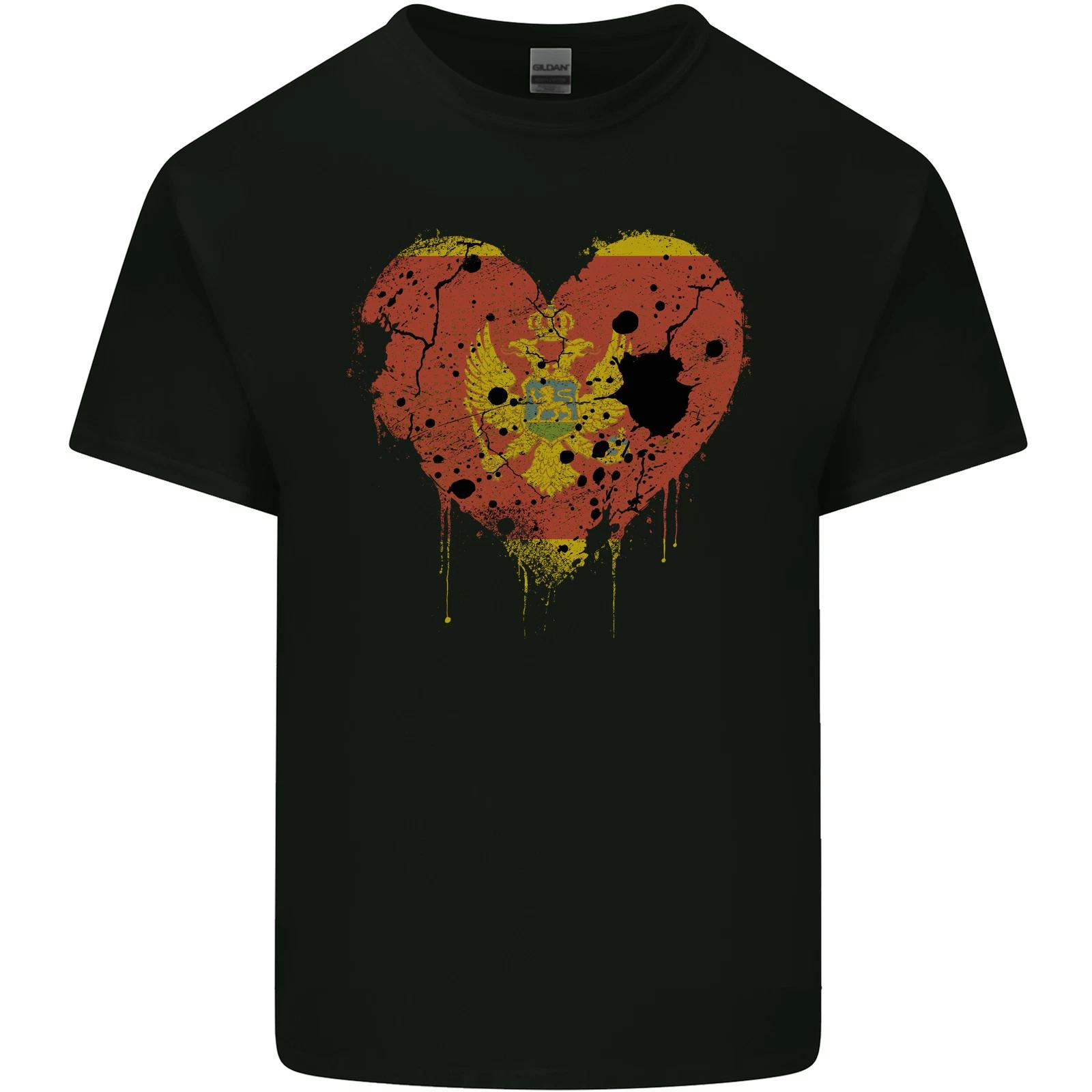 Love Montenegro Flag Montenegrin Day Football Kids T-Shirt Childrens S