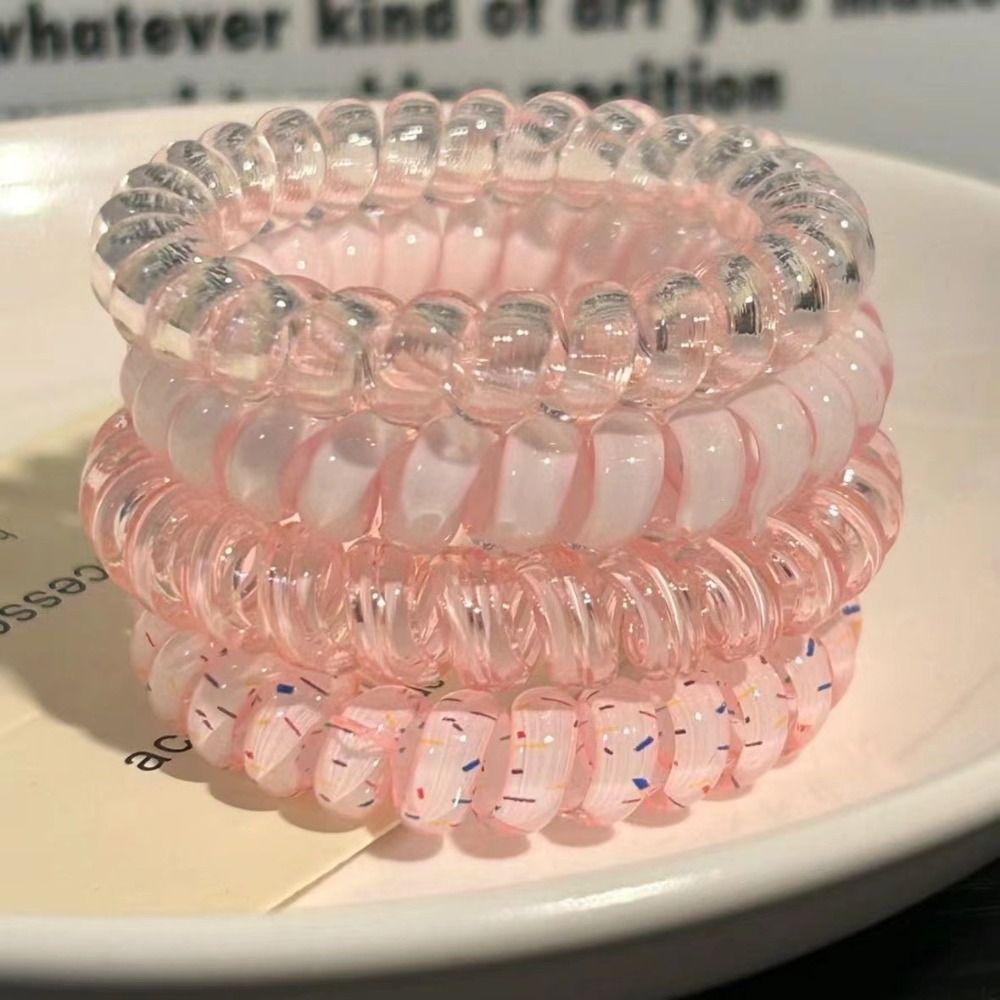 Headwear Sweet Elastic Hair Tie Hair Tie Stretch Multicolor Telephone Wire  Hair Accessories