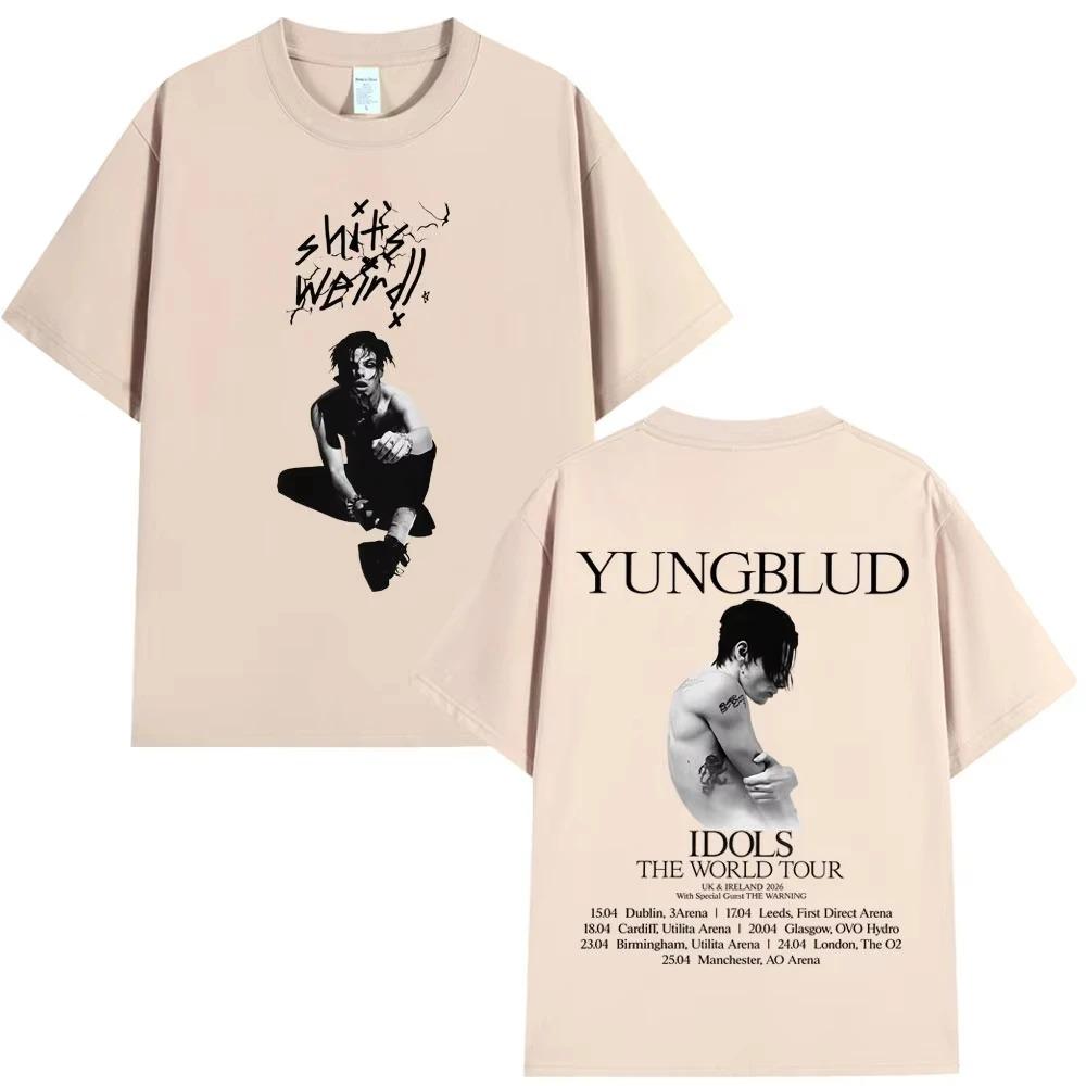 Yungblud IDOLS 2026 World Tour Merch TShirt Unisex HipHop Short Sleeve Casual 100 Cotton Loose Fit Top Women And Men Tshirts