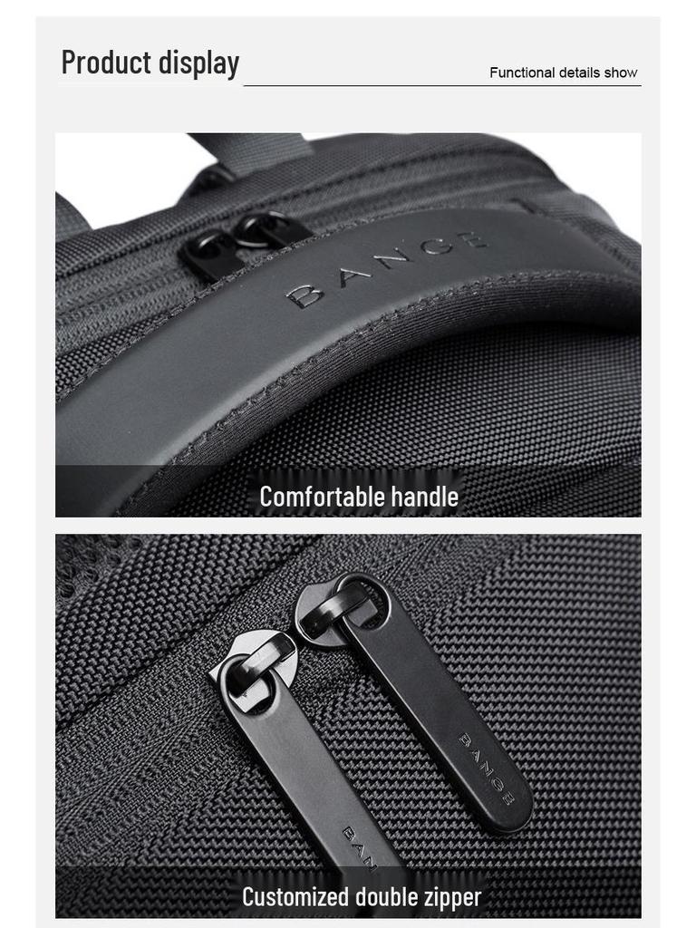 Bange Men's Backpack: Large Capacity, Breathable, Casual Laptop Bag with USB for Students