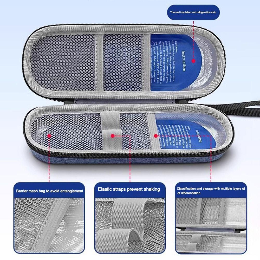Portable EVA Insulin Cooling Bag Waterproof Thermal Insulated Pen Bag Glaciated Cold Storage Bag
