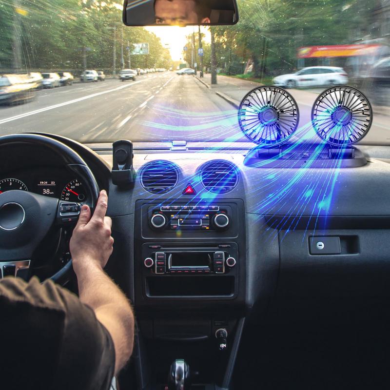 USB Car Fan Car Fan Dashboard Mounted Powerful Wind Low Noise 360 Rotating Car Dashboard Fan For Boat RV SUV Home Sedan Auto