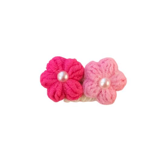 Fermaglio per Capelli per Cani Decorazione Fiore in Lana Lavorata a Maglia Fatto a Mano Stile Principessa Moda Personalità Tolettatura Capelli