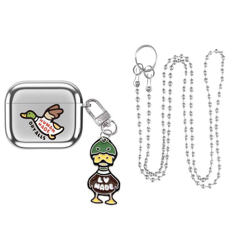 

3 Generation Bluetooth Earbuds Case Trendy Human Made Duck Japanese Style Simple AirPods Pro2 Electroplated Mirror Airpods4 Active Noise Reduction Apple Airpods 3 Plating silver [Flying Duck]]