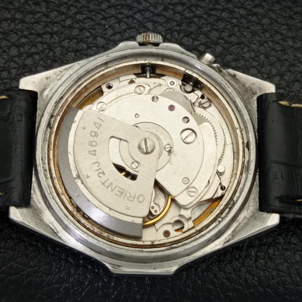 USED MENS ORIENT AUTOMATIC JAPAN 46941 DAY&DATE BLUE COLOR DIAL WATCH A431481-2 R107-a431481