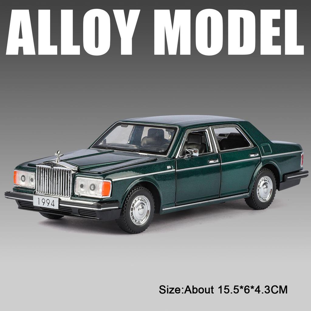 1:32 Phantom Silver Spur Model Vintage Car Toy Sound Light Doors Opened Vehicles Pull Back Cars Toys Collection of Ornaments