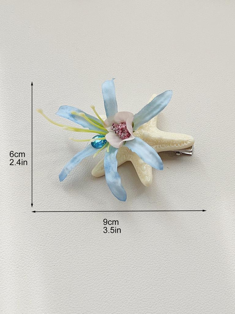2Pcs Vintage Starfish Flower Hair Clip,Beach Sea Star Mermaid Hair Pins Hair Headwear Styling Tools Accessories for Women Girl