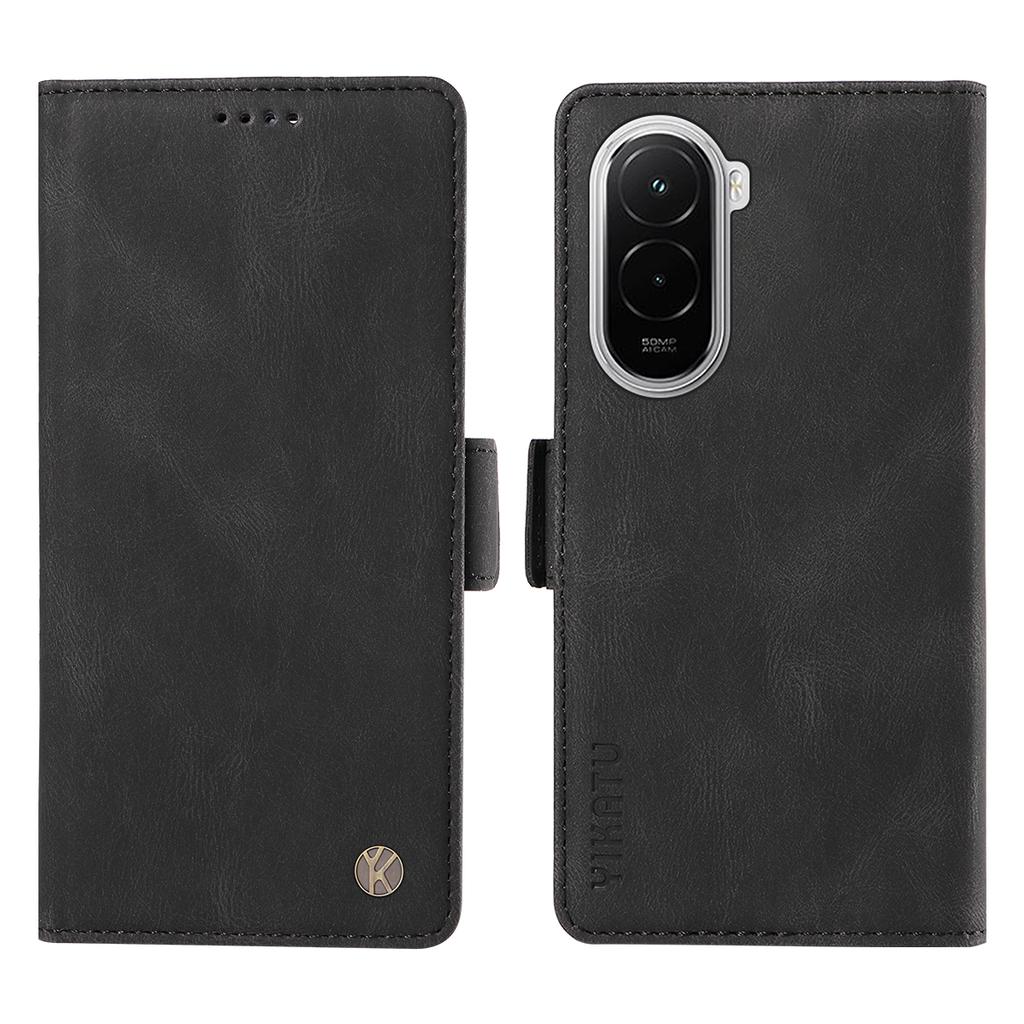 For Xiaomi Poco M7 4G (169mm) Leather Case YIKATU YK-005 Skin-touch Feeling Wallet Phone Cover