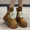 Chunky Platform Women Ankle Boots Designer Leather Shoes Winter 2024 Trend New Fashion Zip Snow Motorcycle Short Botas De Mujer