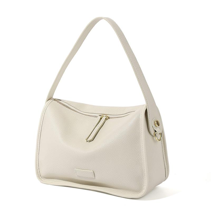 First Layer Cowhide Bag for Women's New Leather Pillow Bag Retro Simple Versatile Shoulder Bag Commuting Underarm Bag