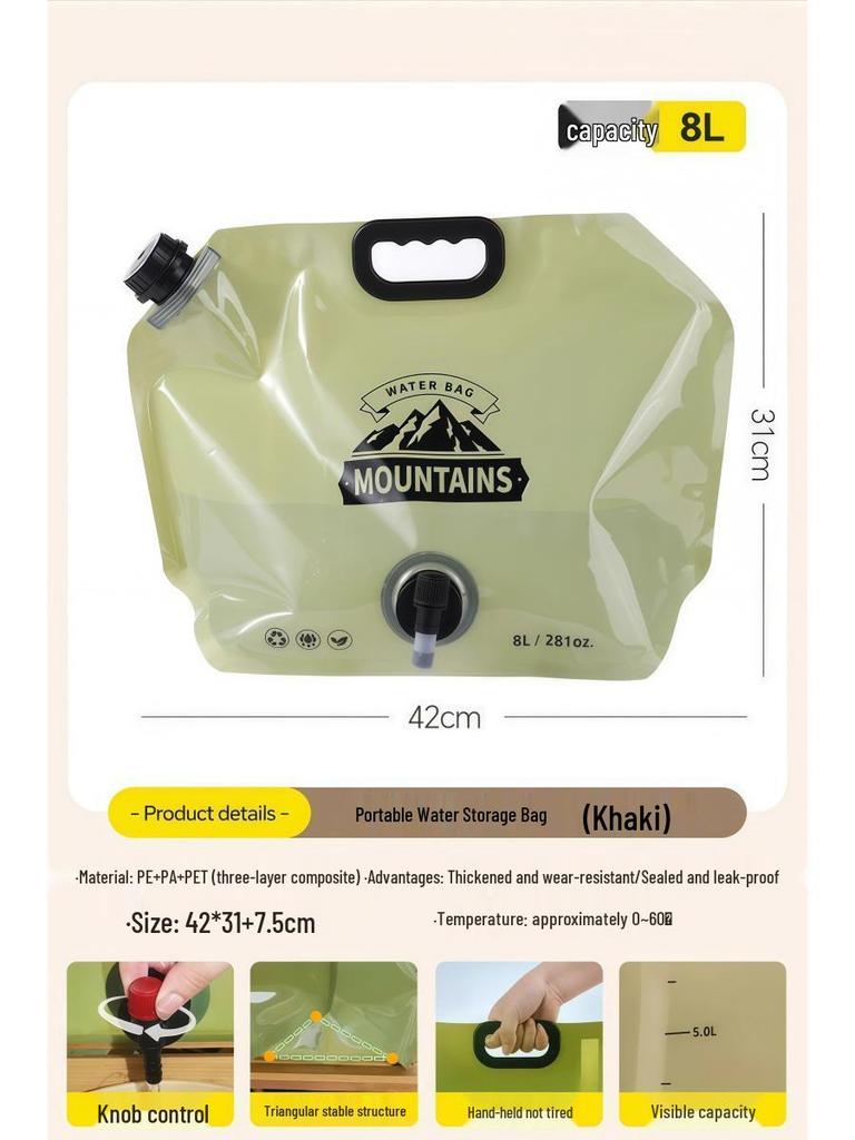5 Yuan Newcomer Discount: Large-Capacity Foldable Outdoor Water Bladder with Faucet for Camping