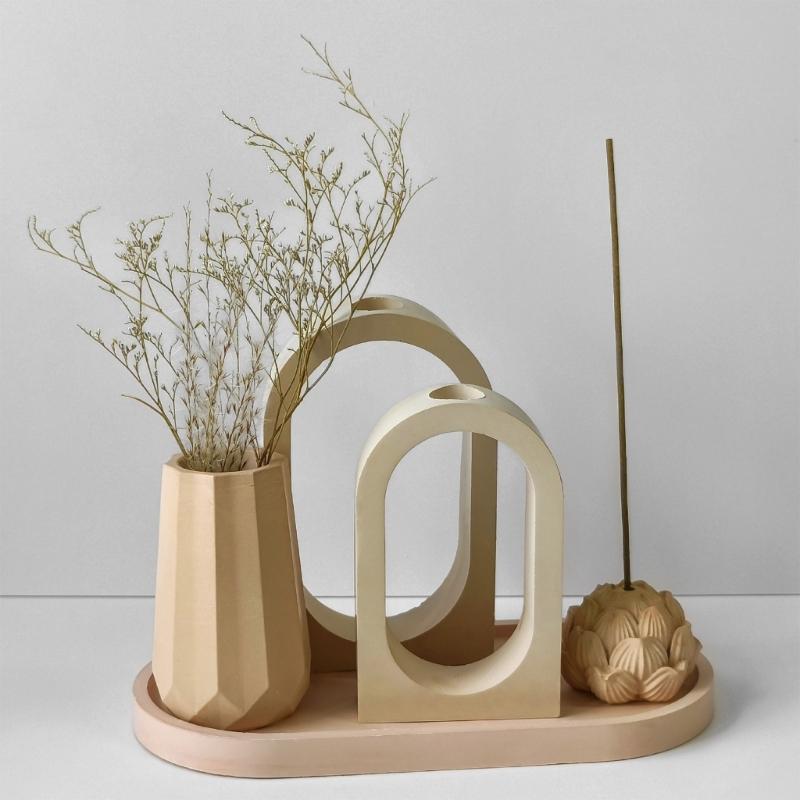 Handgefertigte Gestreifte Vase Liebhaber 3 Stück Robustes Silikonform Set Heimdekoration für Elegante Blumendisplays