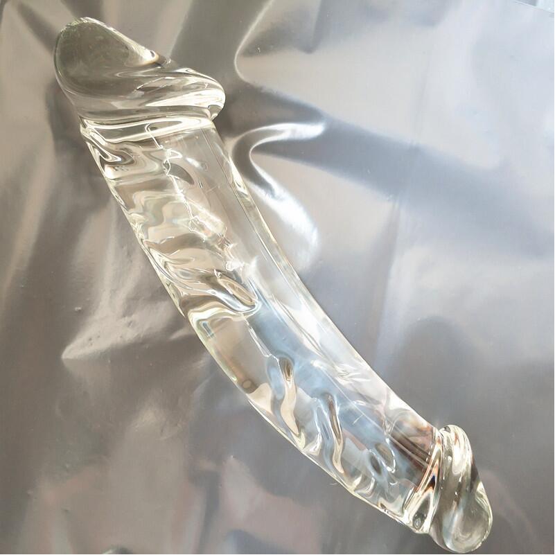 VaHppy Jumbo Glass Anal Plug Dildos Masturbators for Women for Gay Dual Head Available Friction Pellets