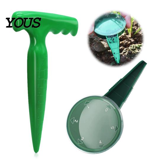 Outdoor Soil Digger Seeds Dispenser, Handheld Garden Seeder Sower with 5 Dial Settings, Ergonomic Plastic Planting Hole Puncher Dibber, Plant Labels,