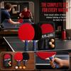 6PCS Poplar Wood Table Tennis Paddle Set Black Red Ping Pong Paddles  Indoor Outdoor
