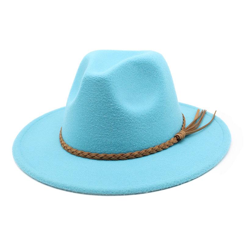 Fedora Hat Woolen Top Hat Jazz Hat Men'S And Women'S Woolen Hats