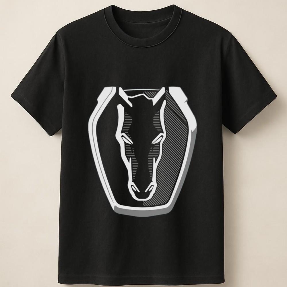 Mustang Horse Head Shield Graphic Unisex T Shirt Unisex T-Shirt S