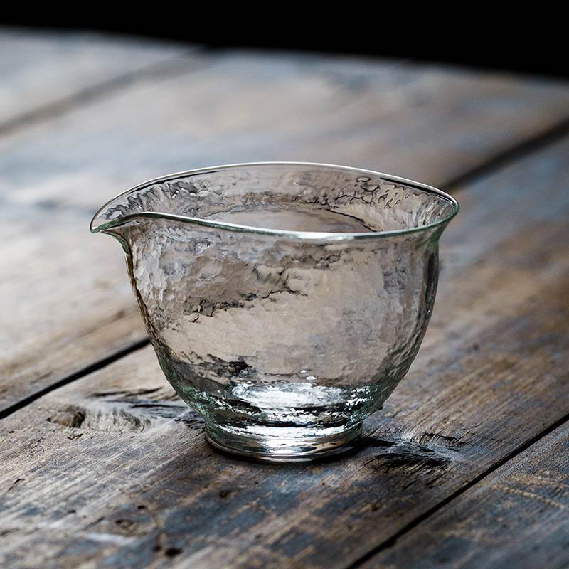 Japanese Sle Large Size Glass Gongfu Tea Set Hammered Pattern Transparent Public Cup Tea Ocean Fair Cup Tool for Tea