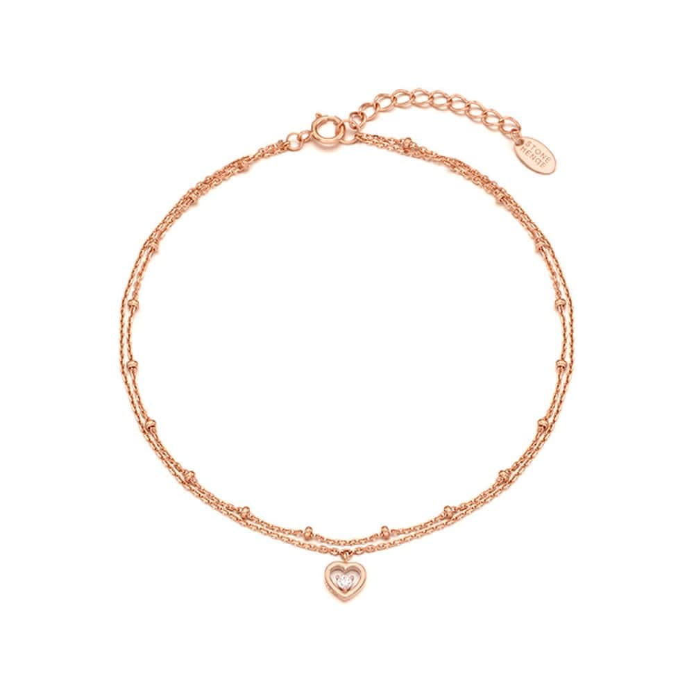 [Stonehenge] Silver Heart Anklet Sc1770
