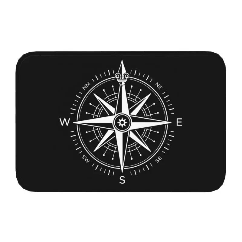 Custom Vintage Nautical Compass Doormat Non-Slip Entrance Kitchen Bath Mats Captain Anchor Boat Living Room Rug Carpet Footpad