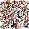 56 Dynamic Galloping Horse Stickers, Oil Painting Fengjun Horse Pattern, Hand Account Decoration Retro Animal Stickers