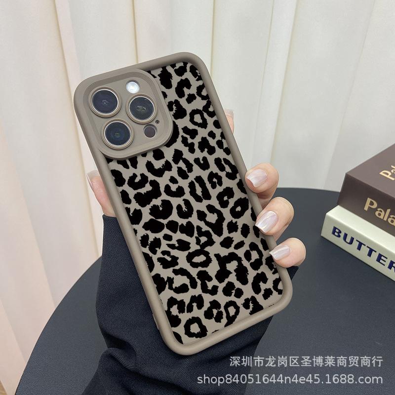 Black Leopard Print Is Suitable for Apple 17 Mobile Phone Case Iphone15promax Emery 14 Anti-drop 11 Protective Case 16.