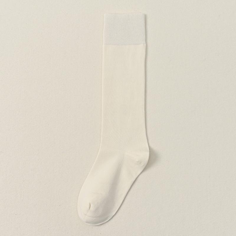 5 Pairs of Female Spring and Autumn Pure Cotton No Trace But Knee Long Leg Socks