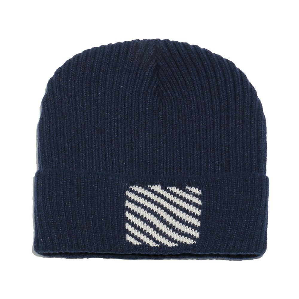 Hat Men's Autumn and Winter Cycling Pullover Hat Warm Fleece Ski Wool Ear Protector Hat Striped Knitted Hat Men's