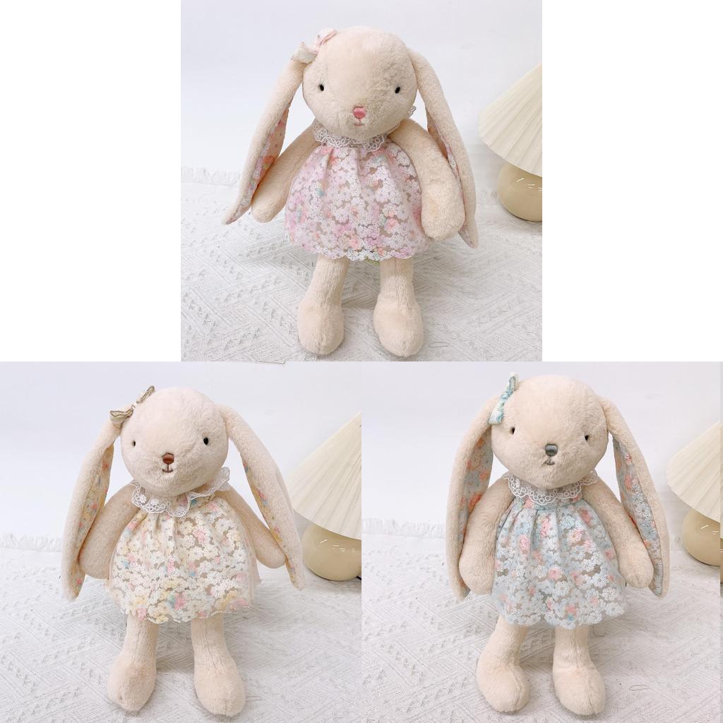 Floral Lace Rabbit Plush Keychain With Long Ears For Kids And Collectors